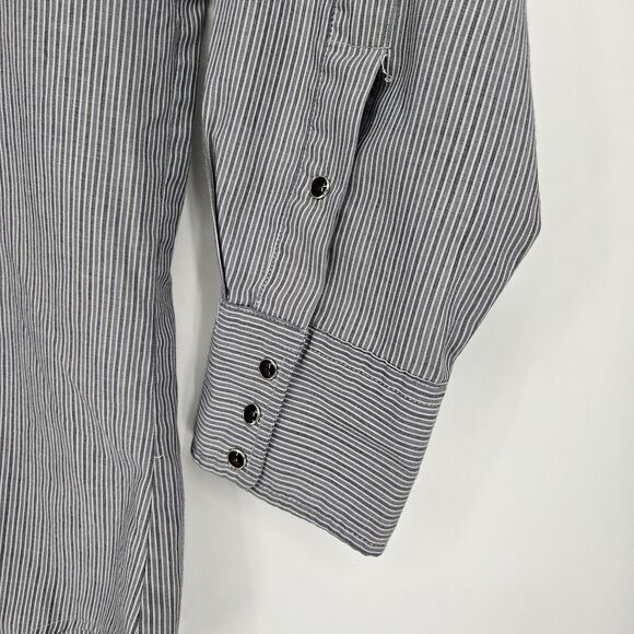 Flying R Ranchwear Pearl Snap Shirt Mens 18 35 Gray Classic Fit Western Made USA - Picture 3 of 11